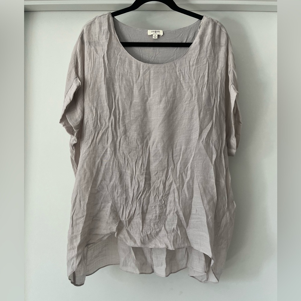 Umgee | Women’s Layered Tunic Blouse | Gray | M